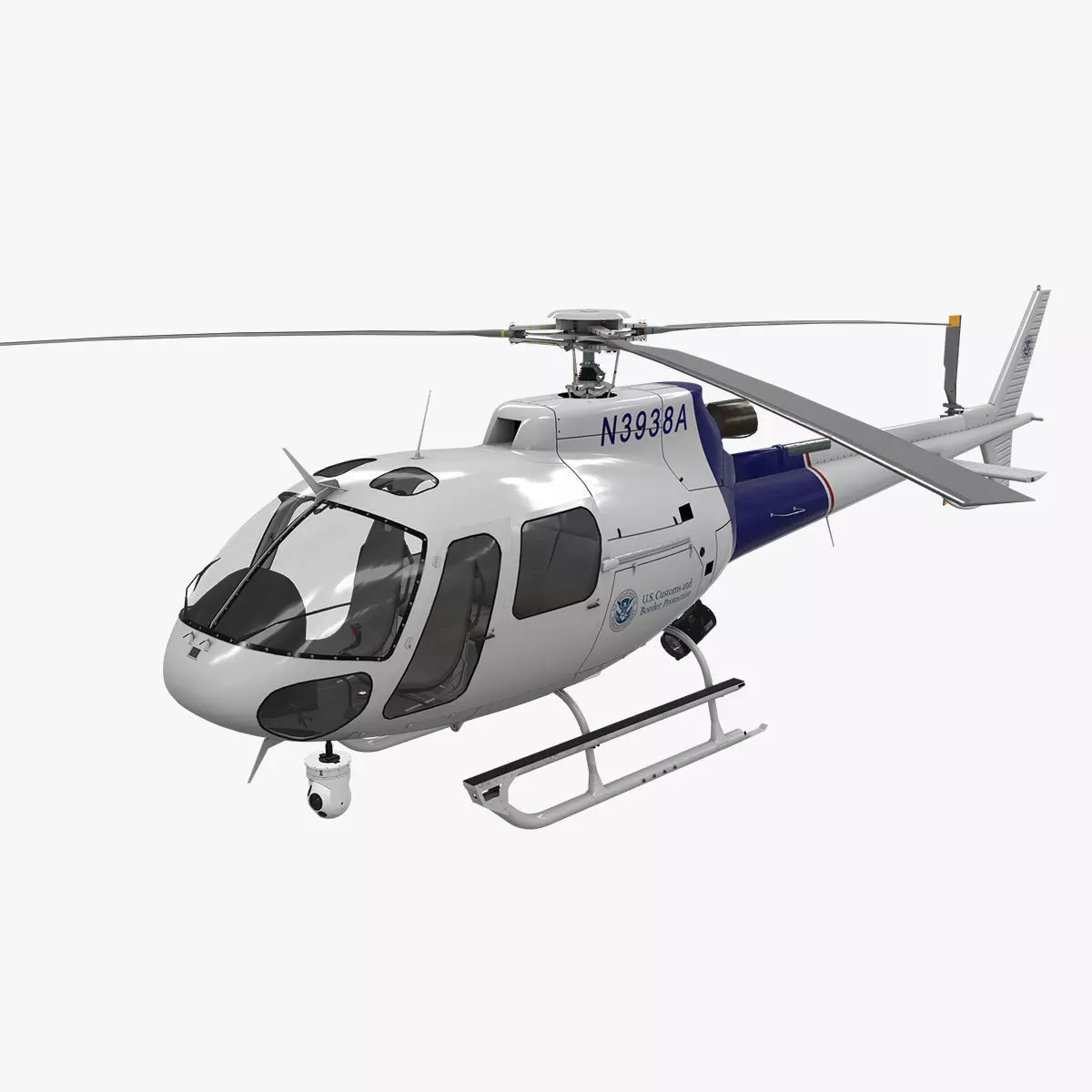 AS-350  US Customs and Border Protection Low-poly 3D model_0