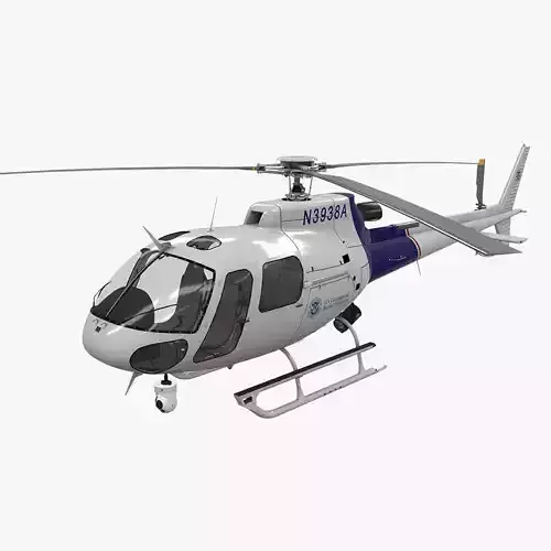 AS-350  US Customs and Border Protection Low-poly 3D model