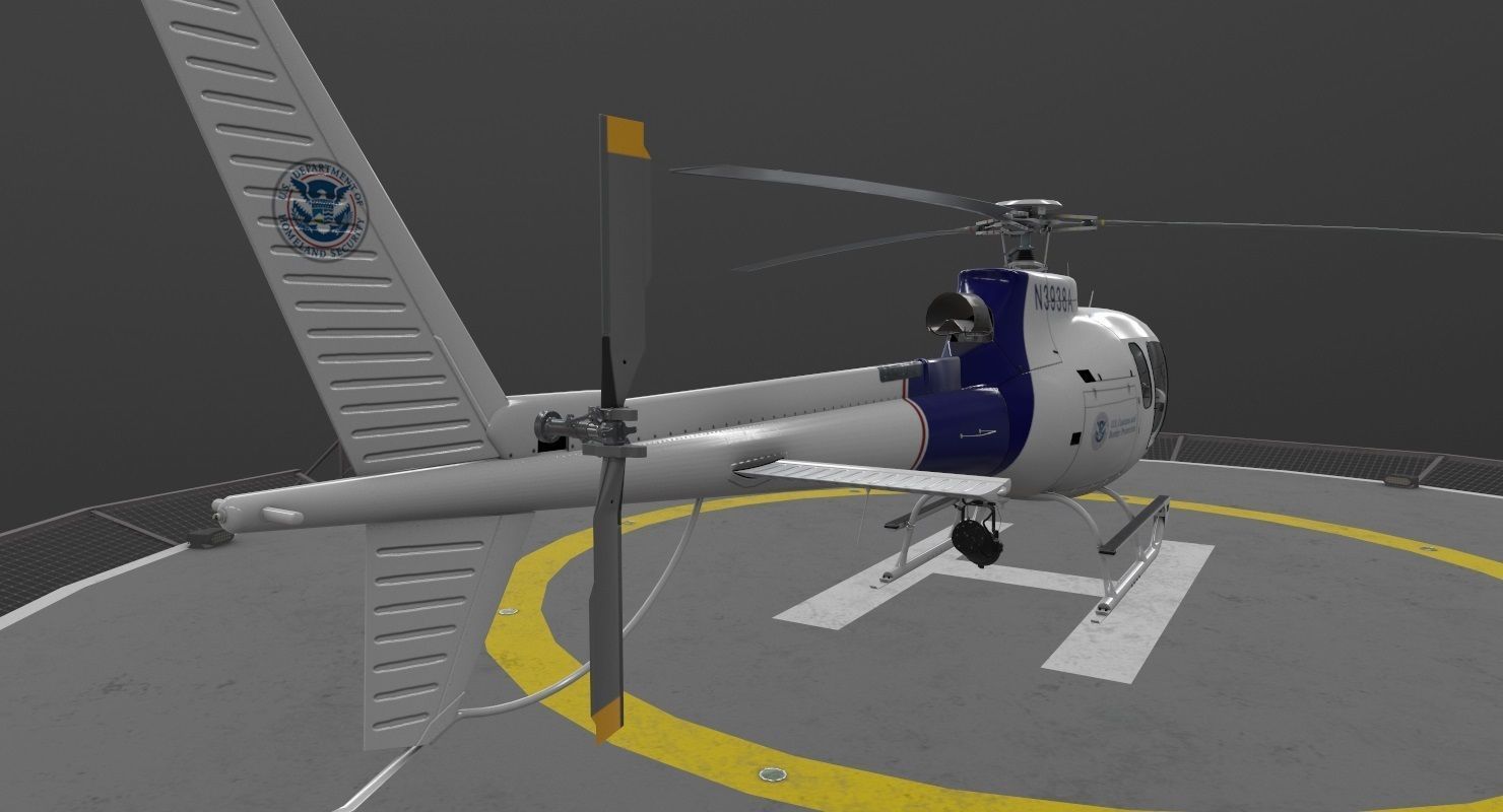 AS-350  US Customs and Border Protection Low-poly 3D model_3