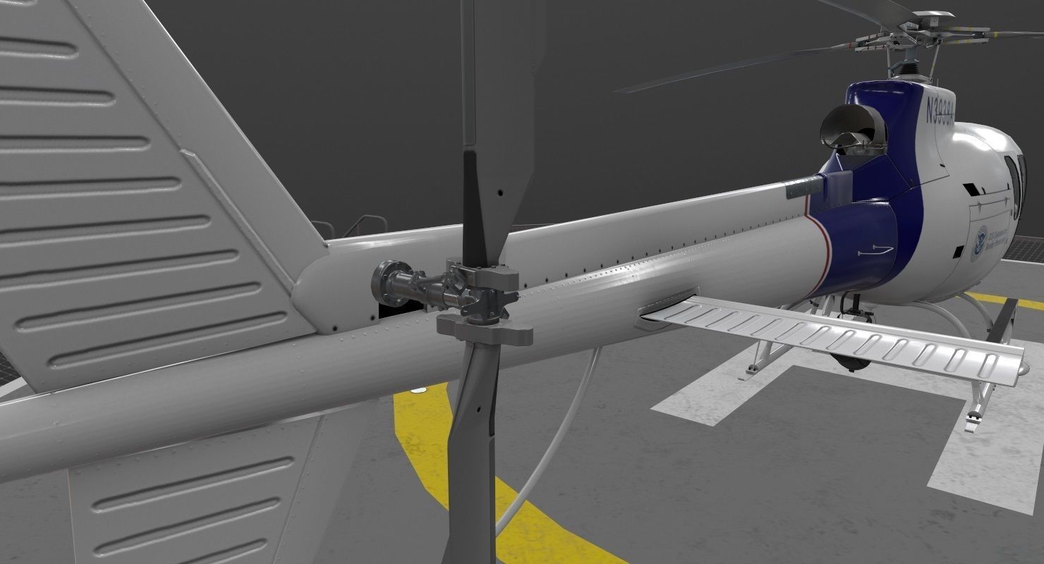 AS-350  US Customs and Border Protection Low-poly 3D model_9