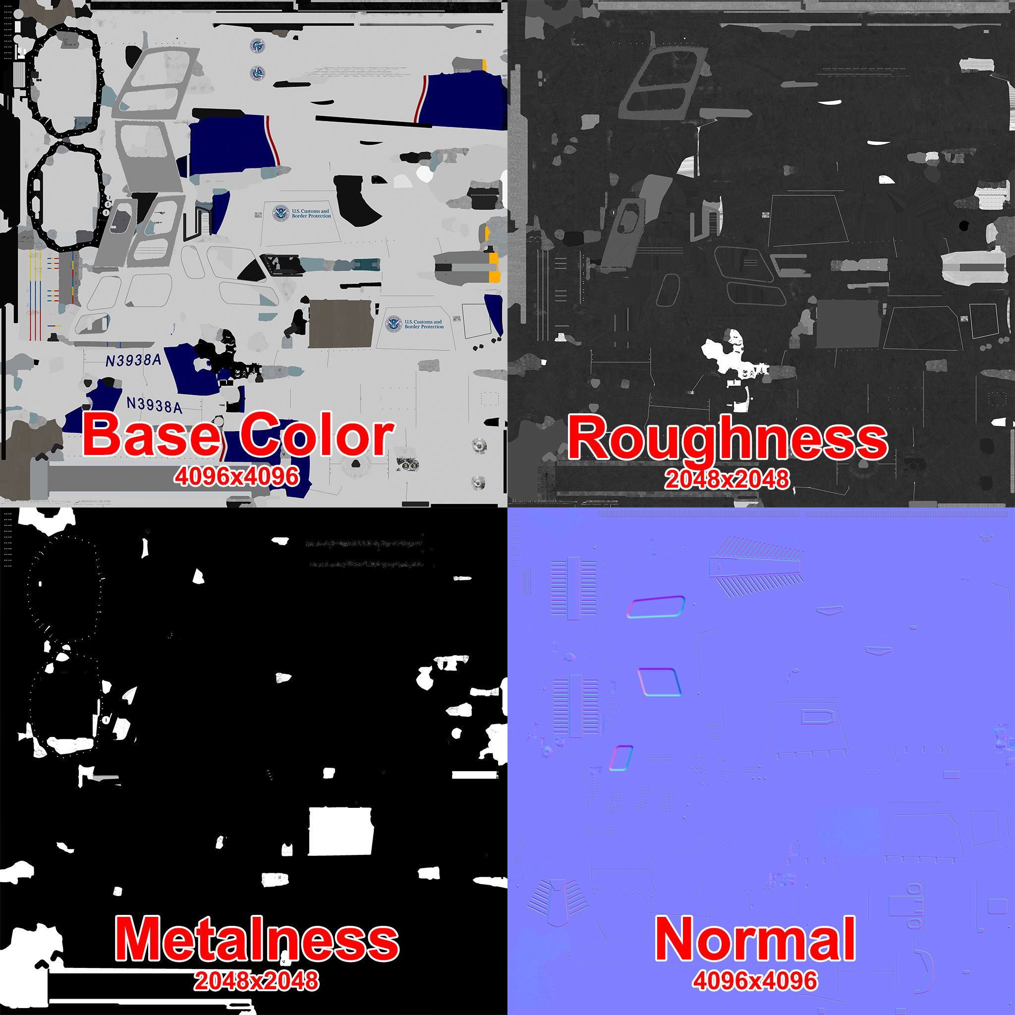 AS-350  US Customs and Border Protection Low-poly 3D model_16