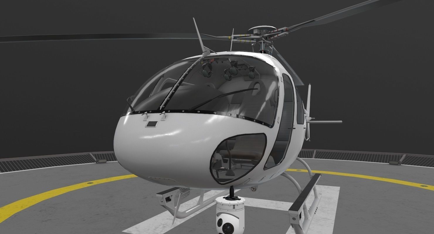 AS-350  US Customs and Border Protection Low-poly 3D model_7
