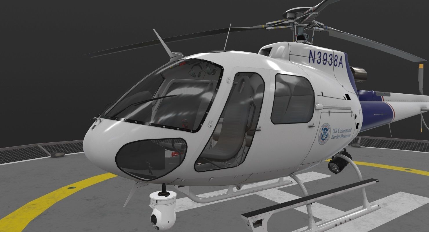 AS-350  US Customs and Border Protection Low-poly 3D model_5
