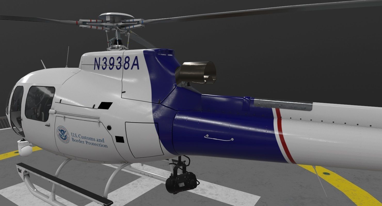 AS-350  US Customs and Border Protection Low-poly 3D model_4