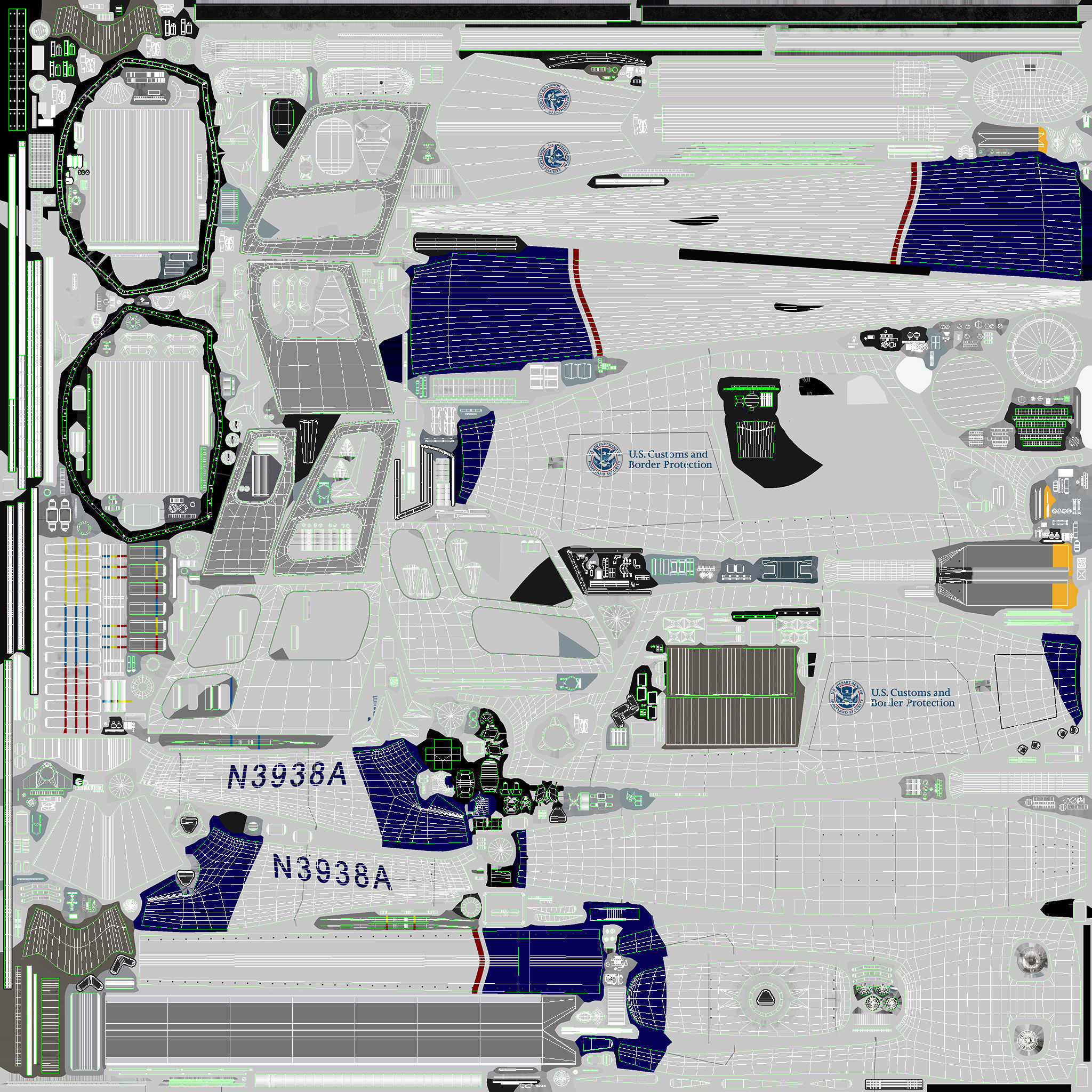 AS-350  US Customs and Border Protection Low-poly 3D model_17