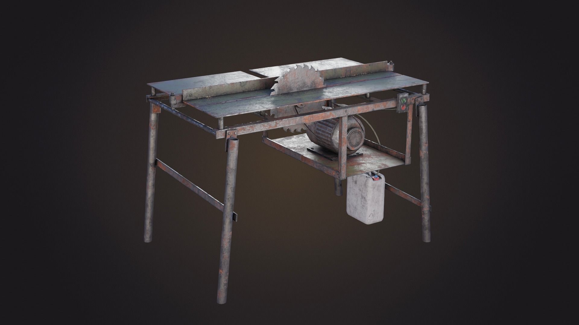 Hand Made Circular Machine Low-poly 3D model_9