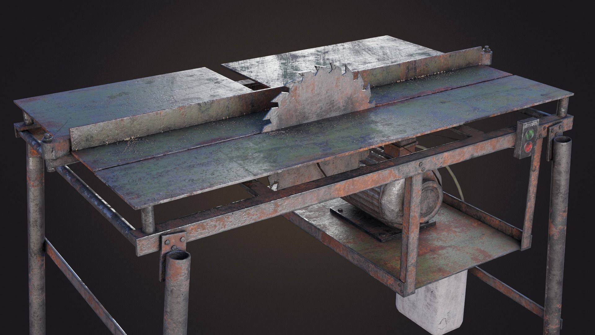 Hand Made Circular Machine Low-poly 3D model_5