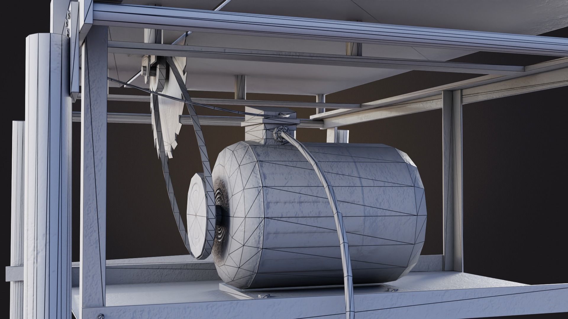 Hand Made Circular Machine Low-poly 3D model_14