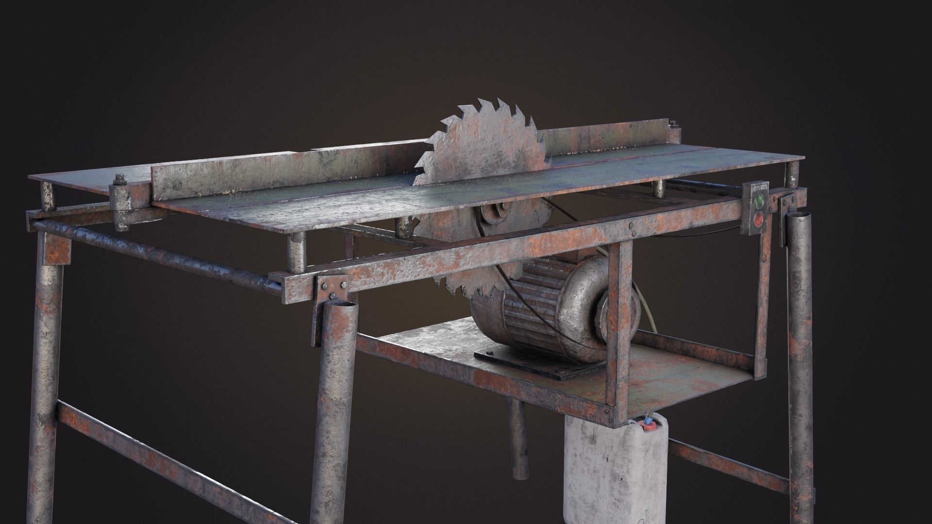 Hand Made Circular Machine Low-poly 3D model_7