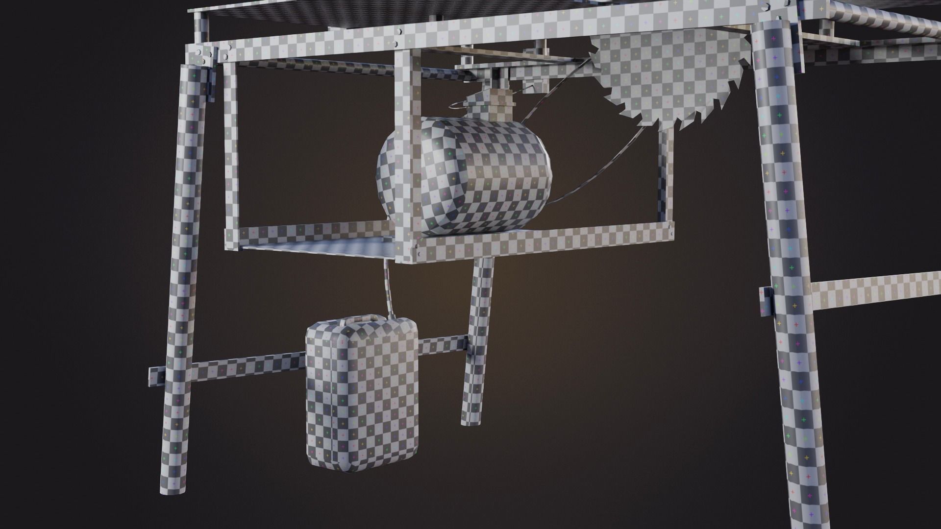 Hand Made Circular Machine Low-poly 3D model_18