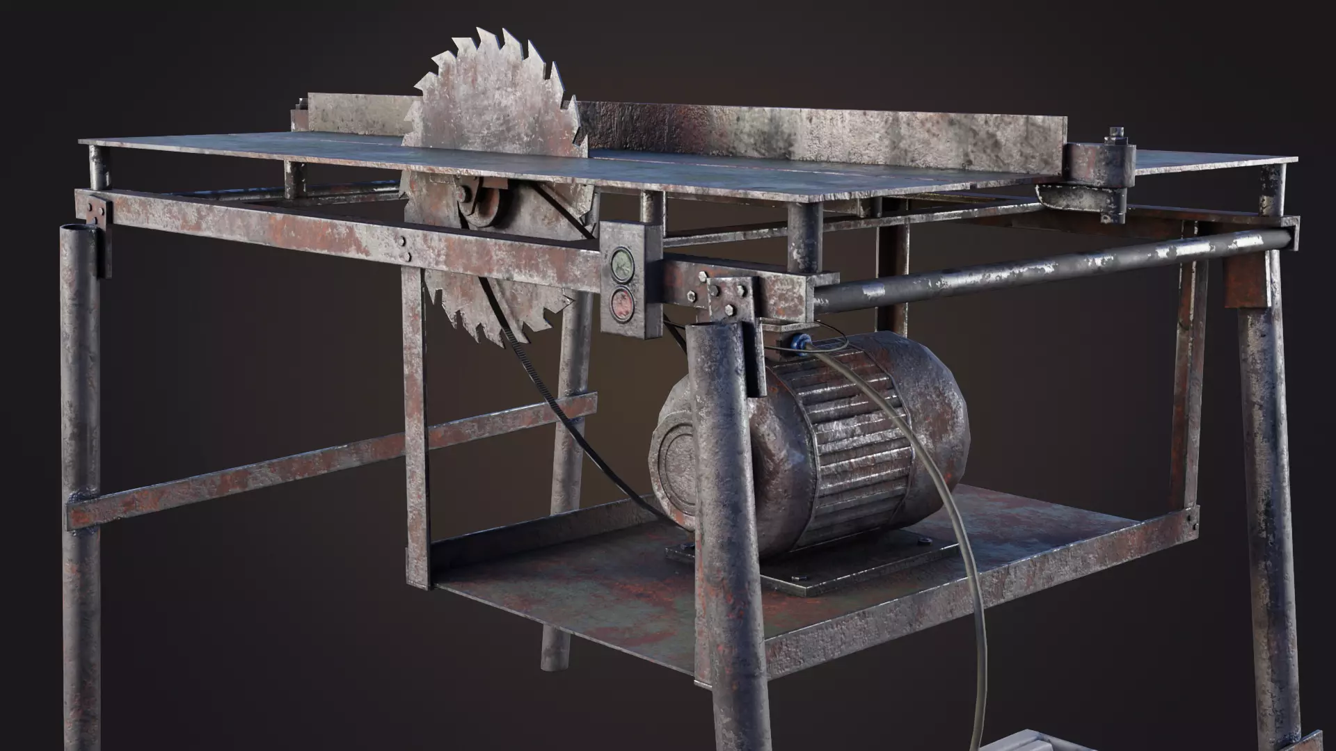 Hand Made Circular Machine Low-poly 3D model_0