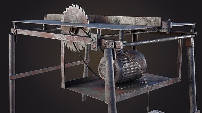 Hand Made Circular Machine Low-poly 3D model