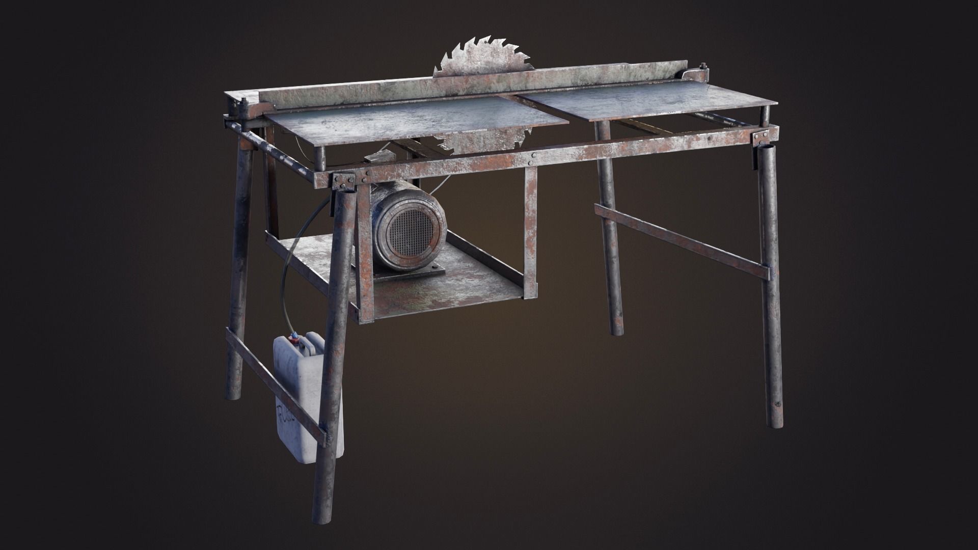 Hand Made Circular Machine Low-poly 3D model_3