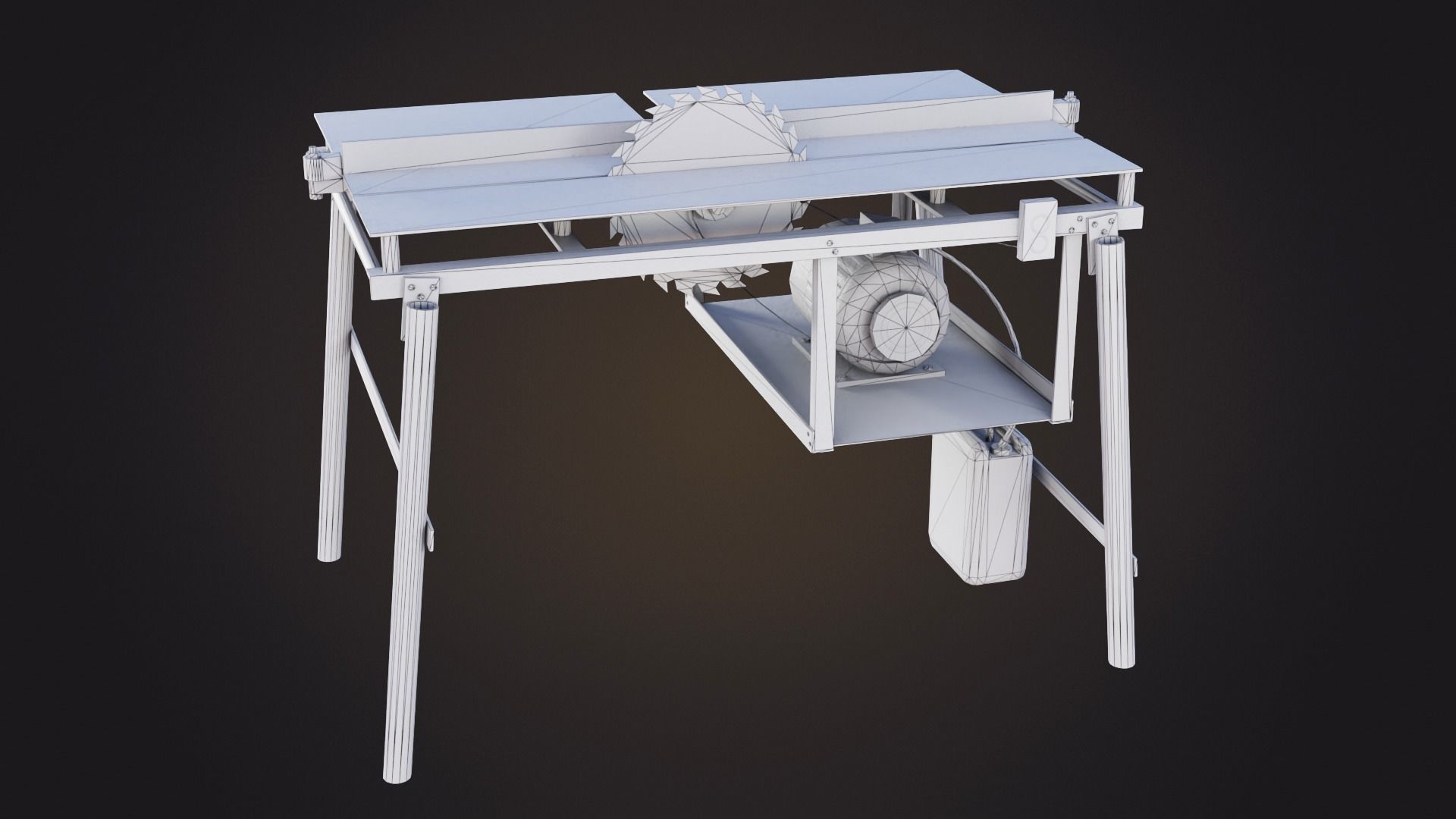 Hand Made Circular Machine Low-poly 3D model_13