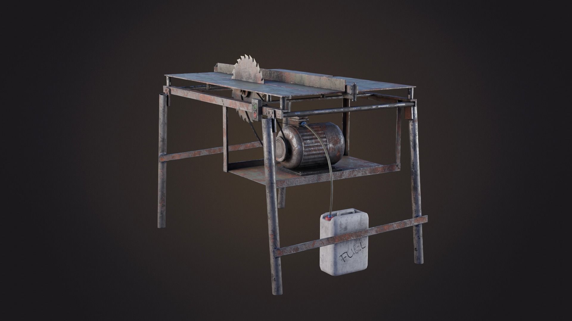 Hand Made Circular Machine Low-poly 3D model_10