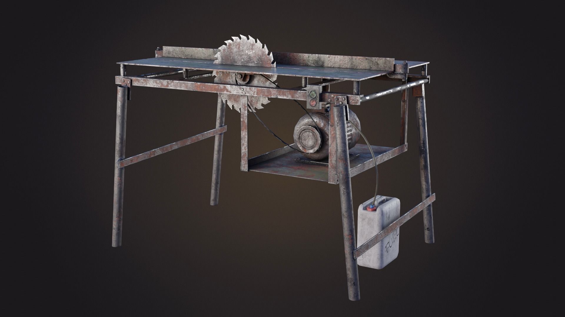 Hand Made Circular Machine Low-poly 3D model_2