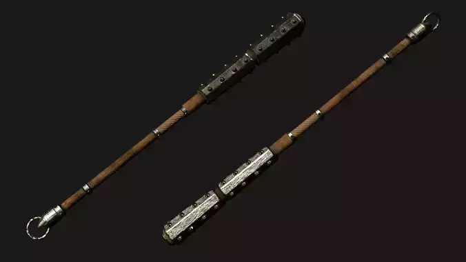 Kanabo Club - Wooden Mace Low-poly 3D model