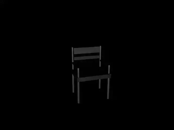 3D black and white chair or seat for free