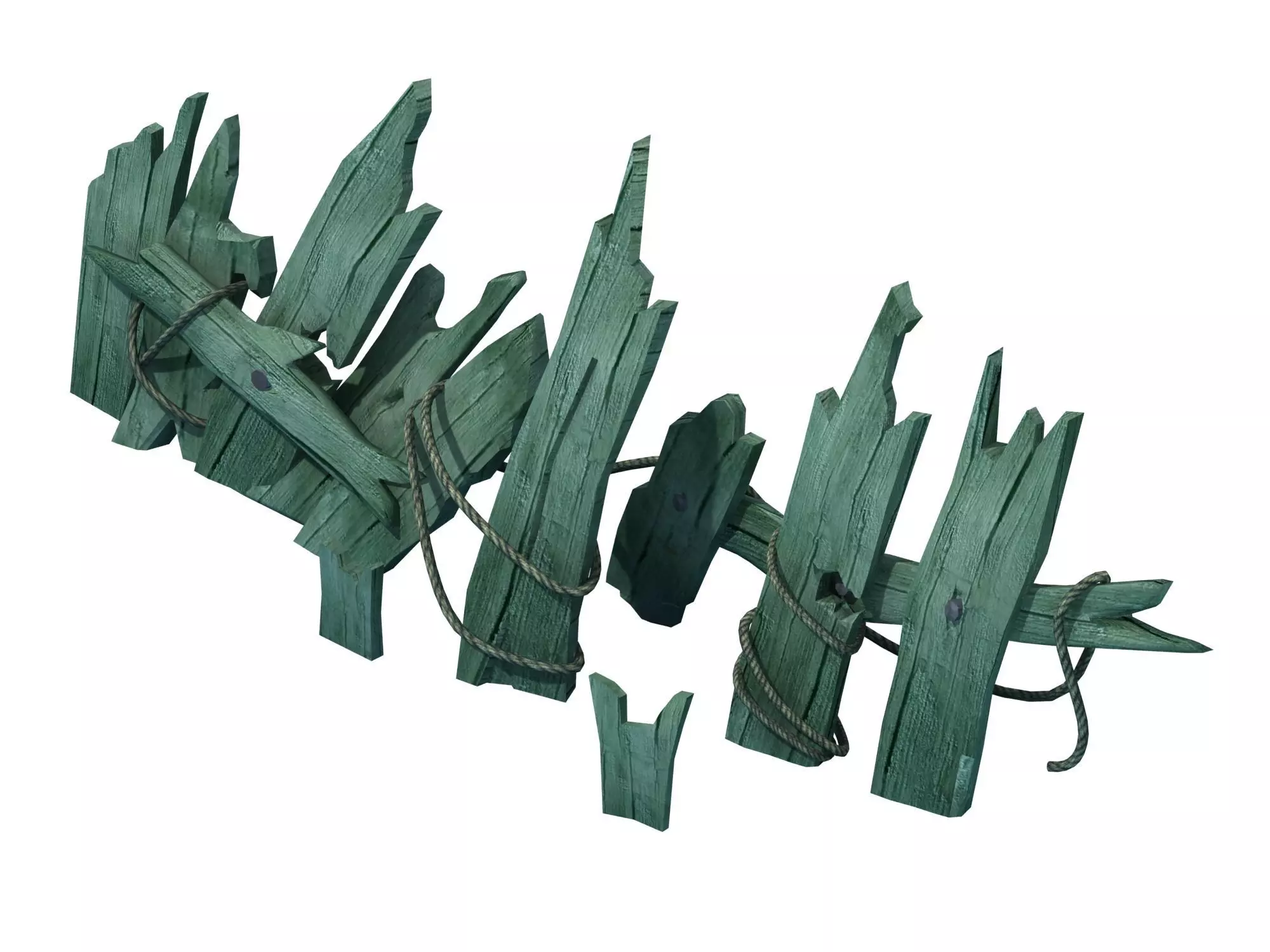 Broken - wooden bar 1-1 3D model_0