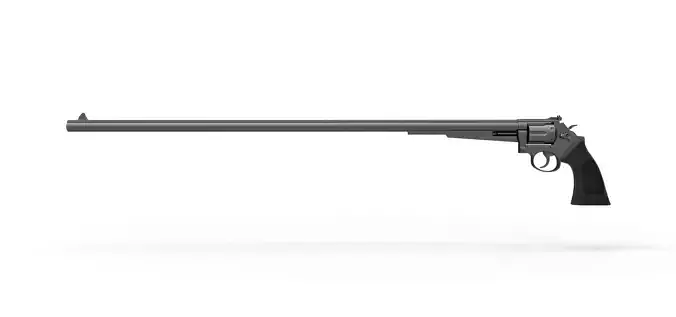 Long barrel revolver of Joker from the movie Batman 1989 3D model
