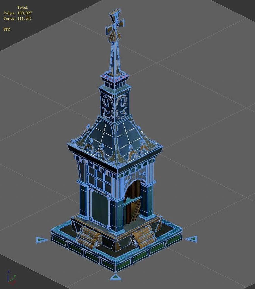 Small shrine dedicated to the scroll 3D model_4