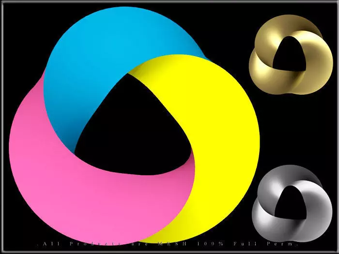 Twisted Ring Low-poly 3D model_0