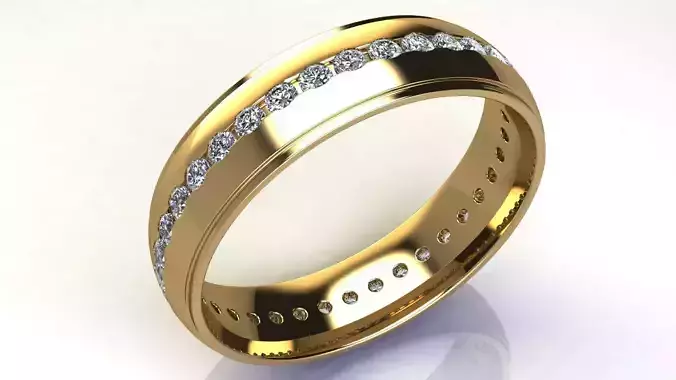 Full Diamond Volupia Wedding Band 3D print model