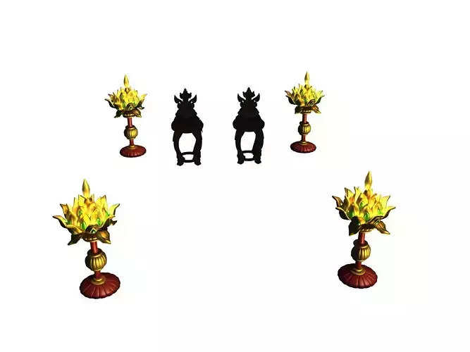 Ancient capital buildings - Palace Lotus Lantern - stools