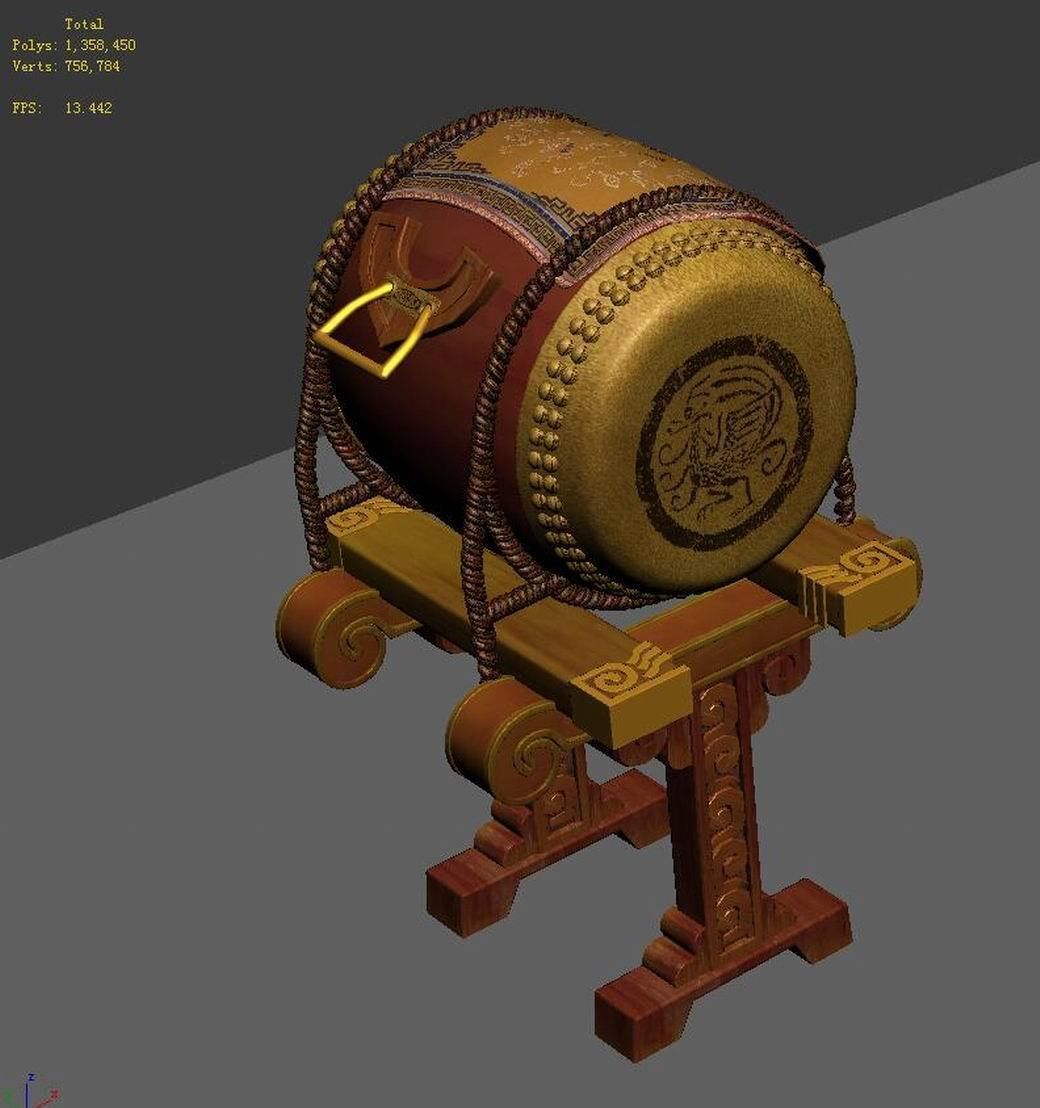 Ancient capital buildings - the capital of the war drums 3D model_4