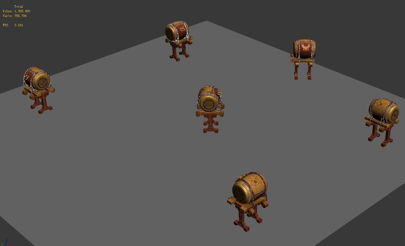 Ancient capital buildings - the capital of the war drums 3D model_3