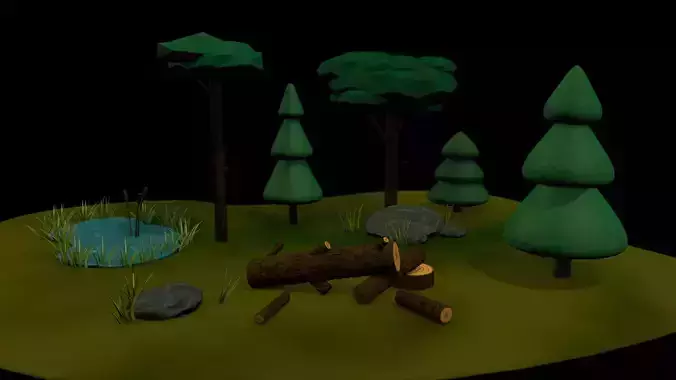 cartoon low-poly forest pack