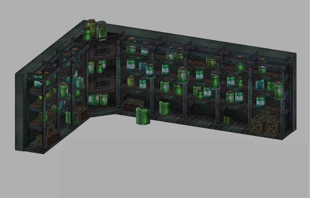 Church Hospital - specimen rack 01 3D model