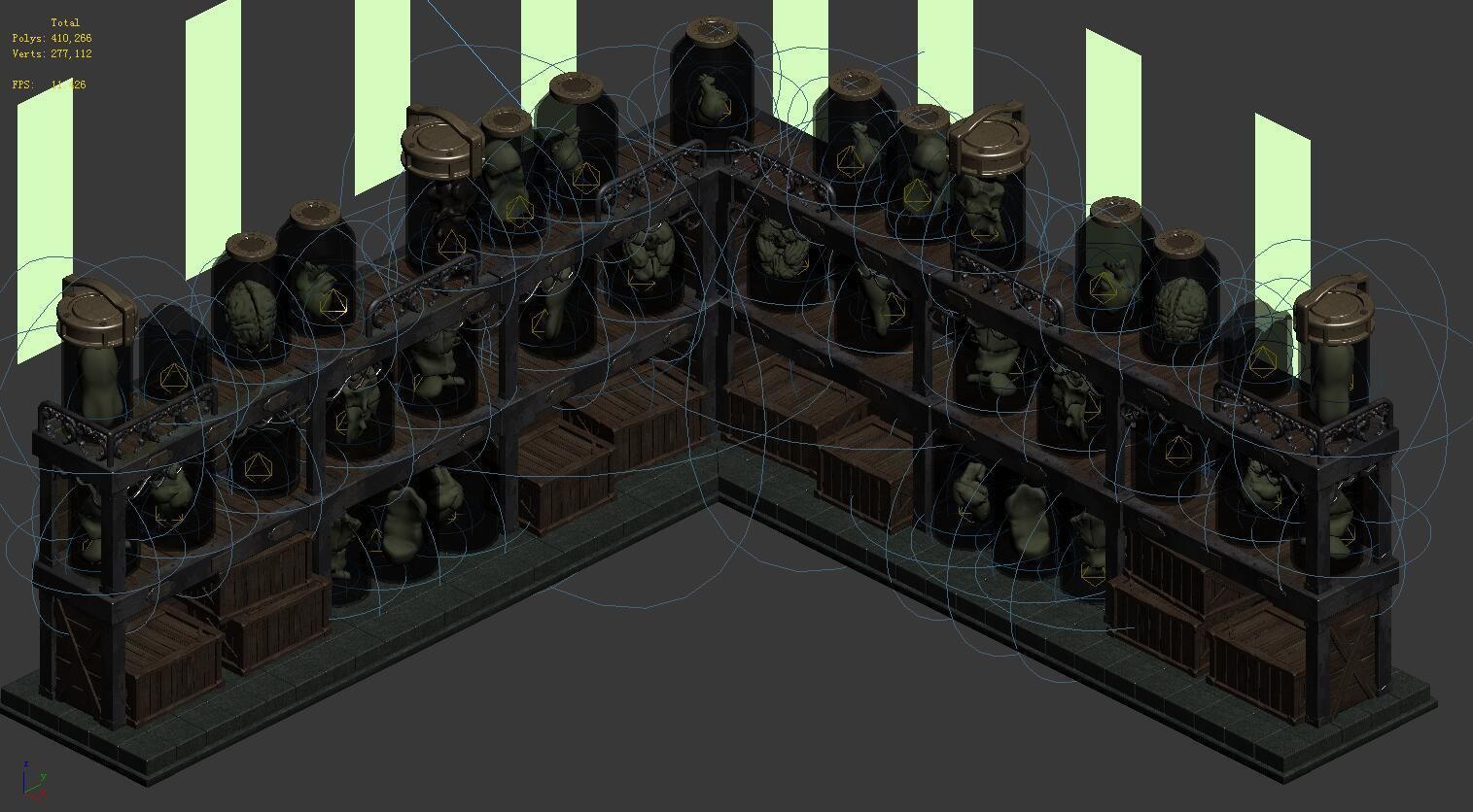 Church Hospital - specimen wooden frame 04 3D model_5