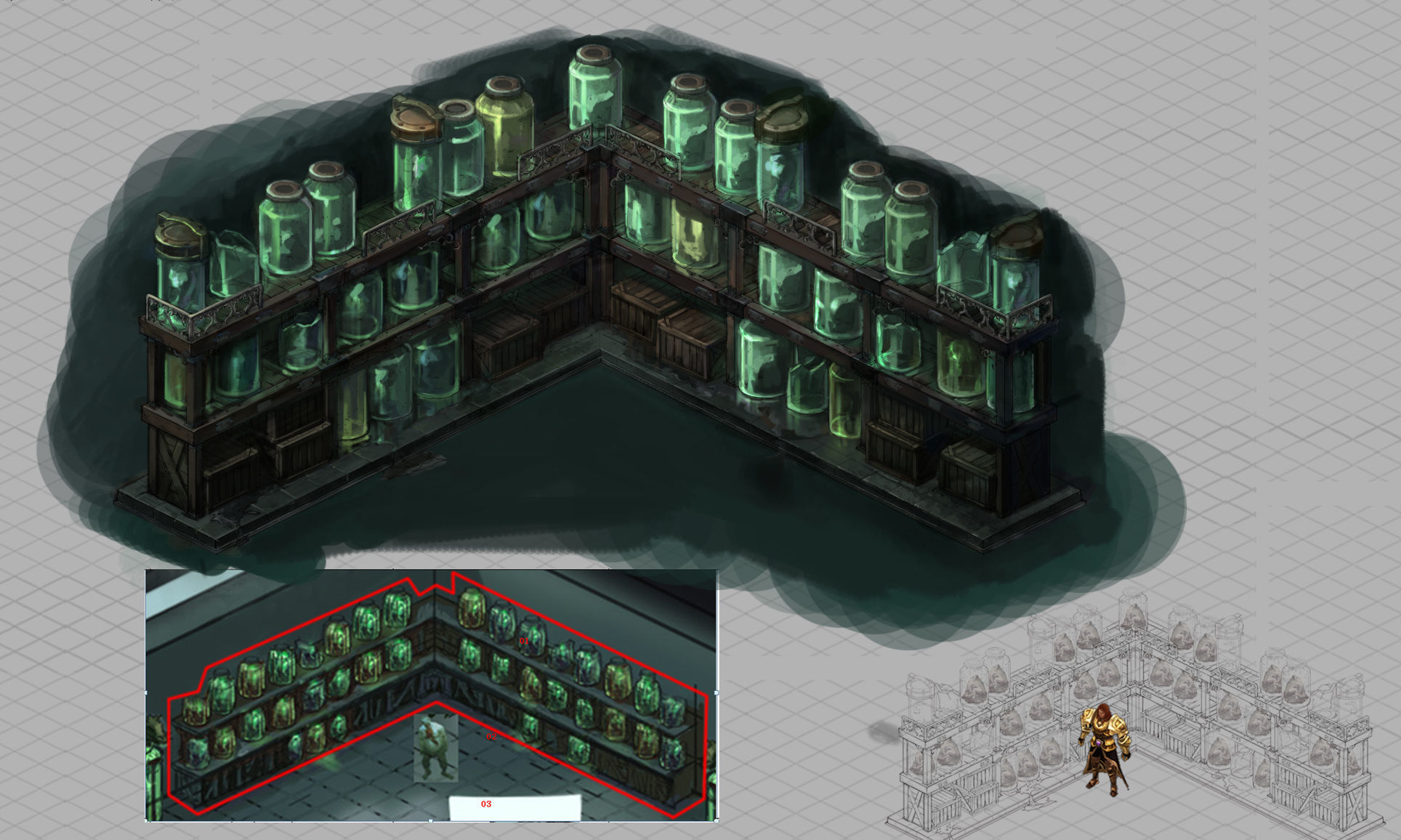 Church Hospital - specimen wooden frame 04 3D model_4