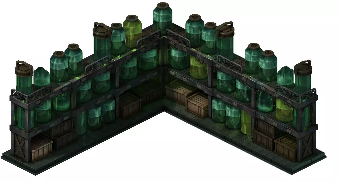 Church Hospital - specimen wooden frame 04 3D model_0