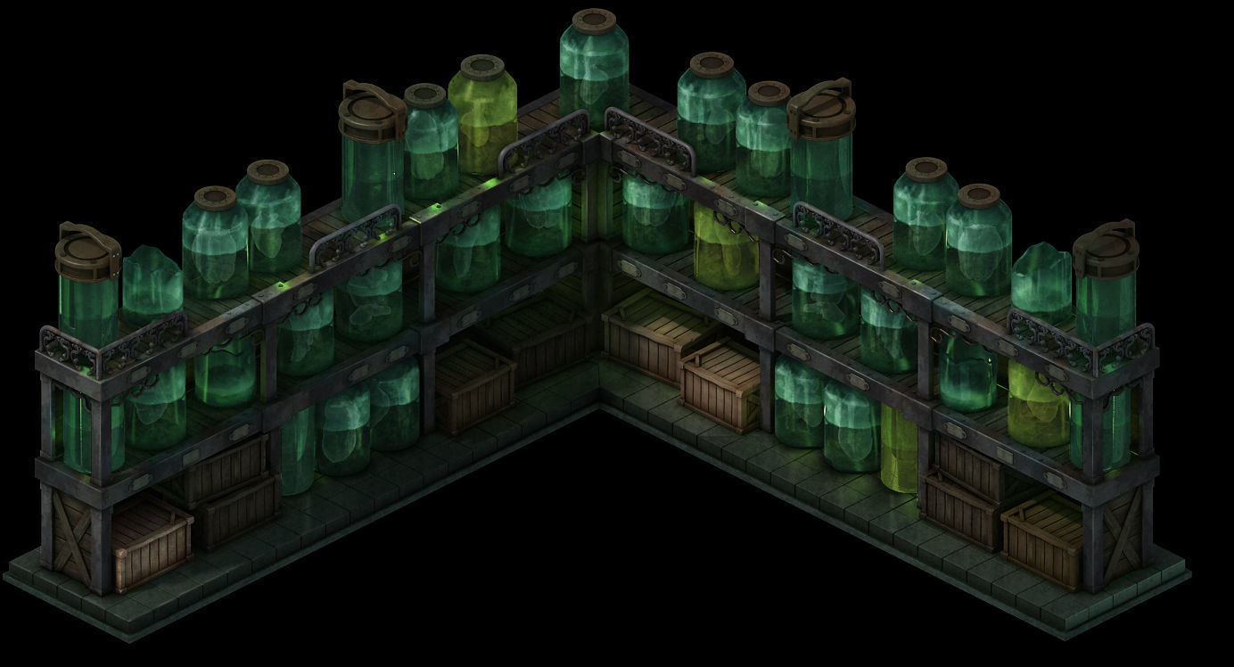 Church Hospital - specimen wooden frame 04 3D model_1