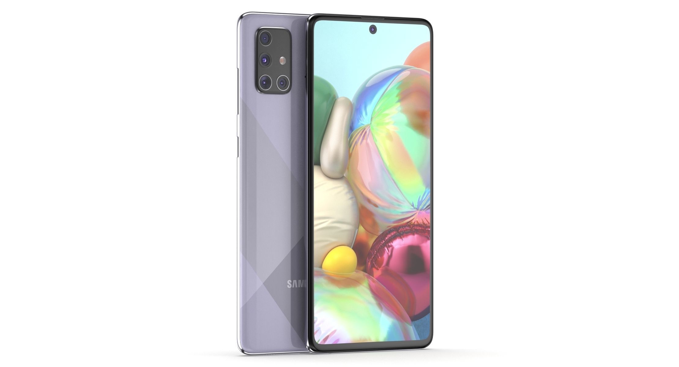 Samsung Galaxy A71 Prism Crush Silver 3D model_1