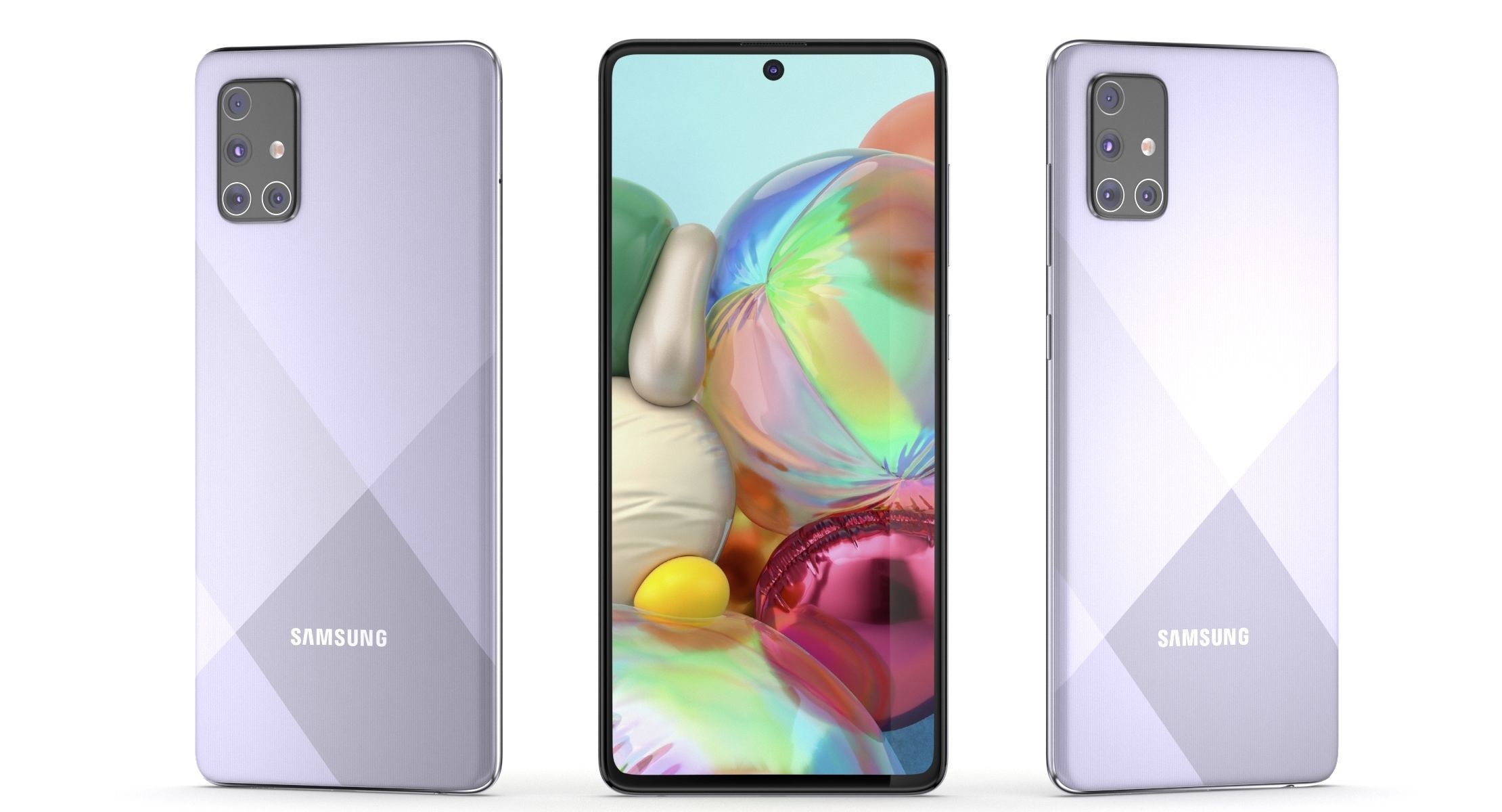 Samsung Galaxy A71 Prism Crush Silver 3D model_7