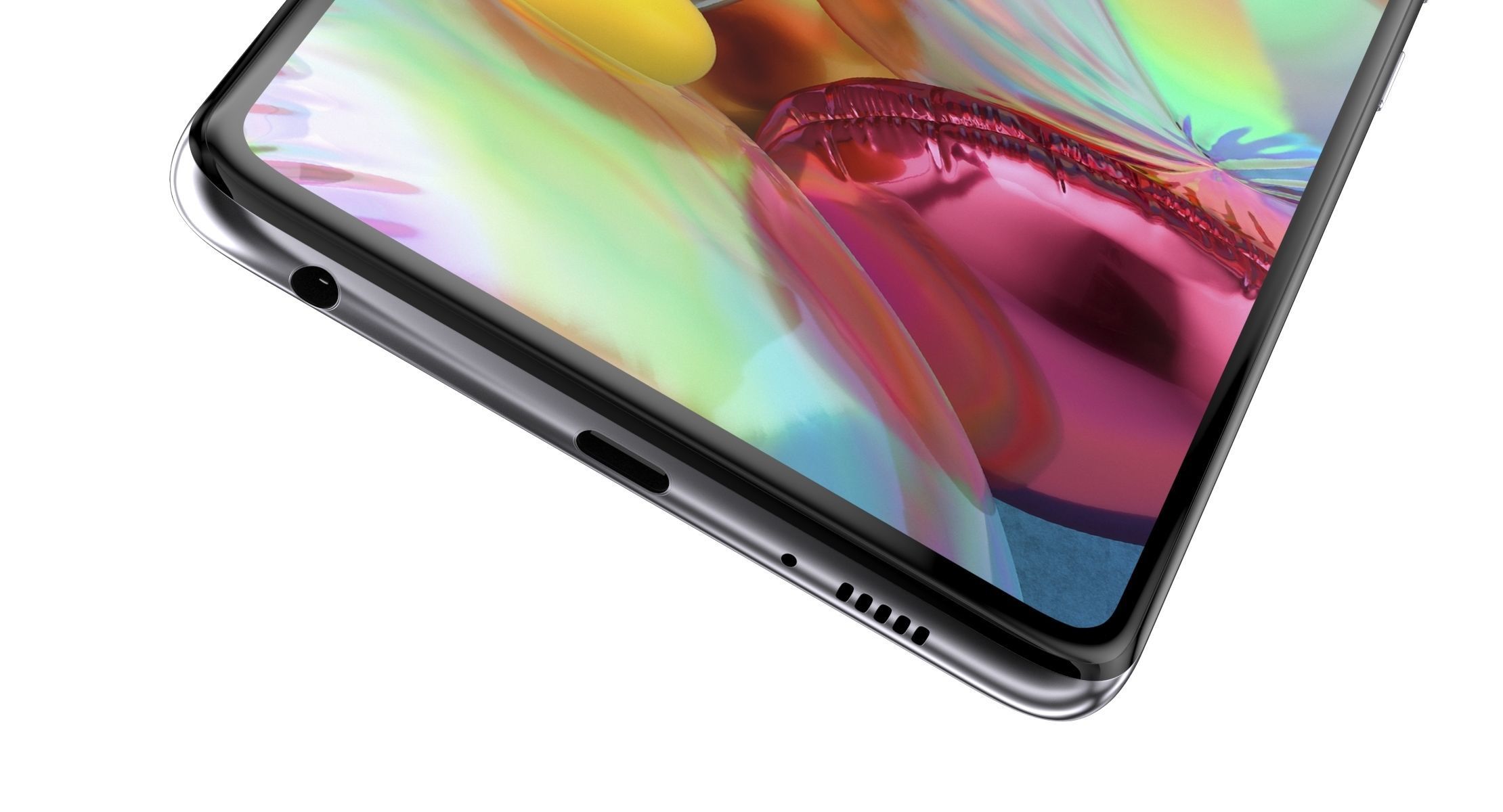 Samsung Galaxy A71 Prism Crush Silver 3D model_5