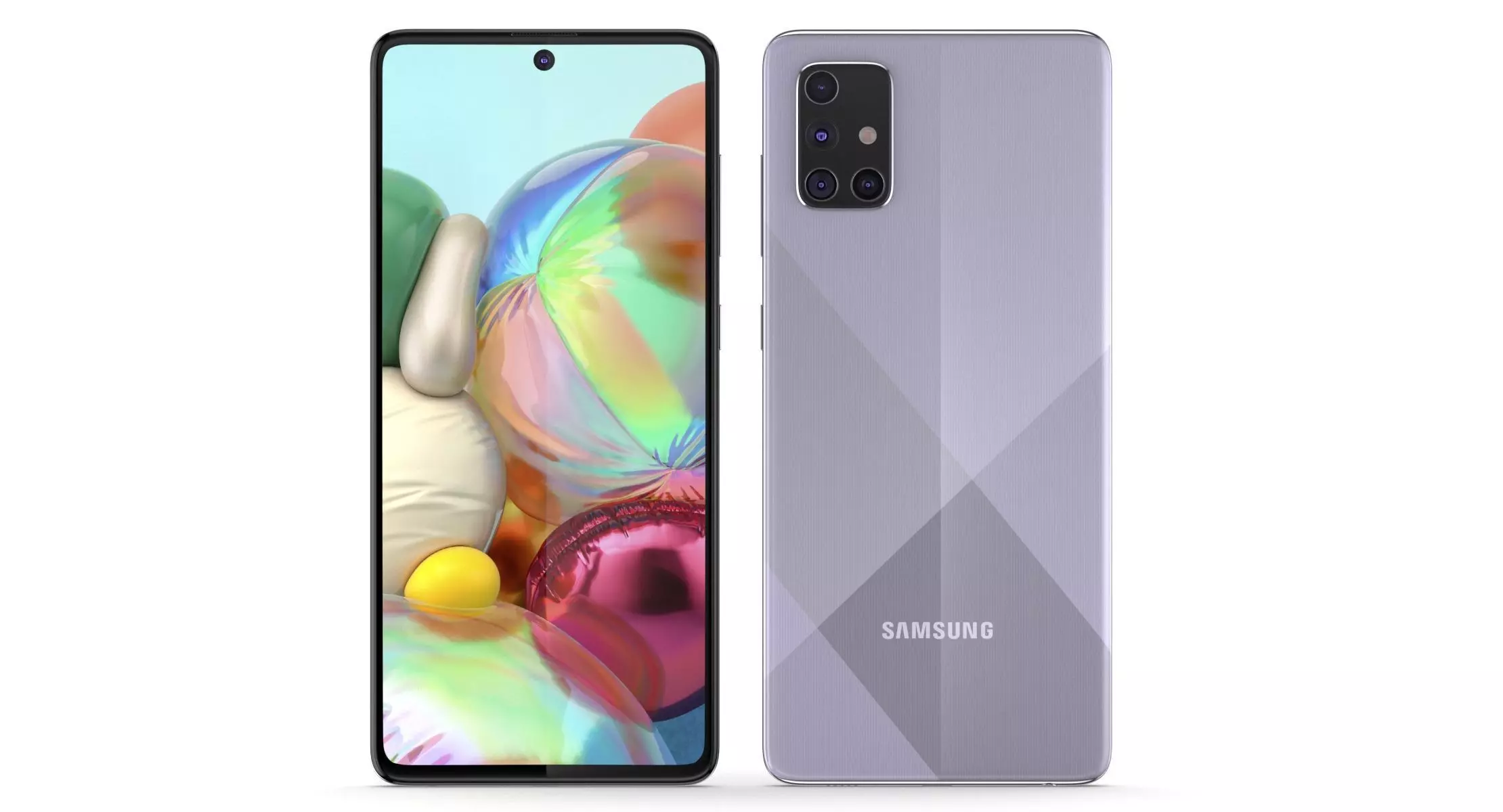 Samsung Galaxy A71 Prism Crush Silver 3D model_0