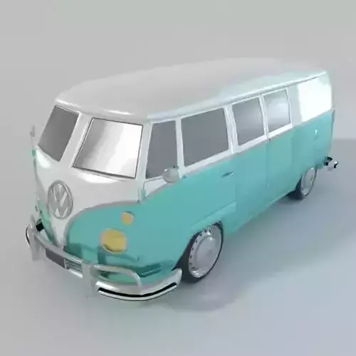 Volkswagen Combi Low-poly 3D model