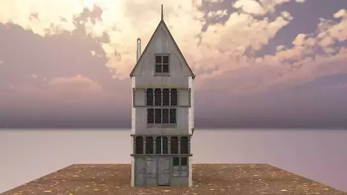 House old with clock on top