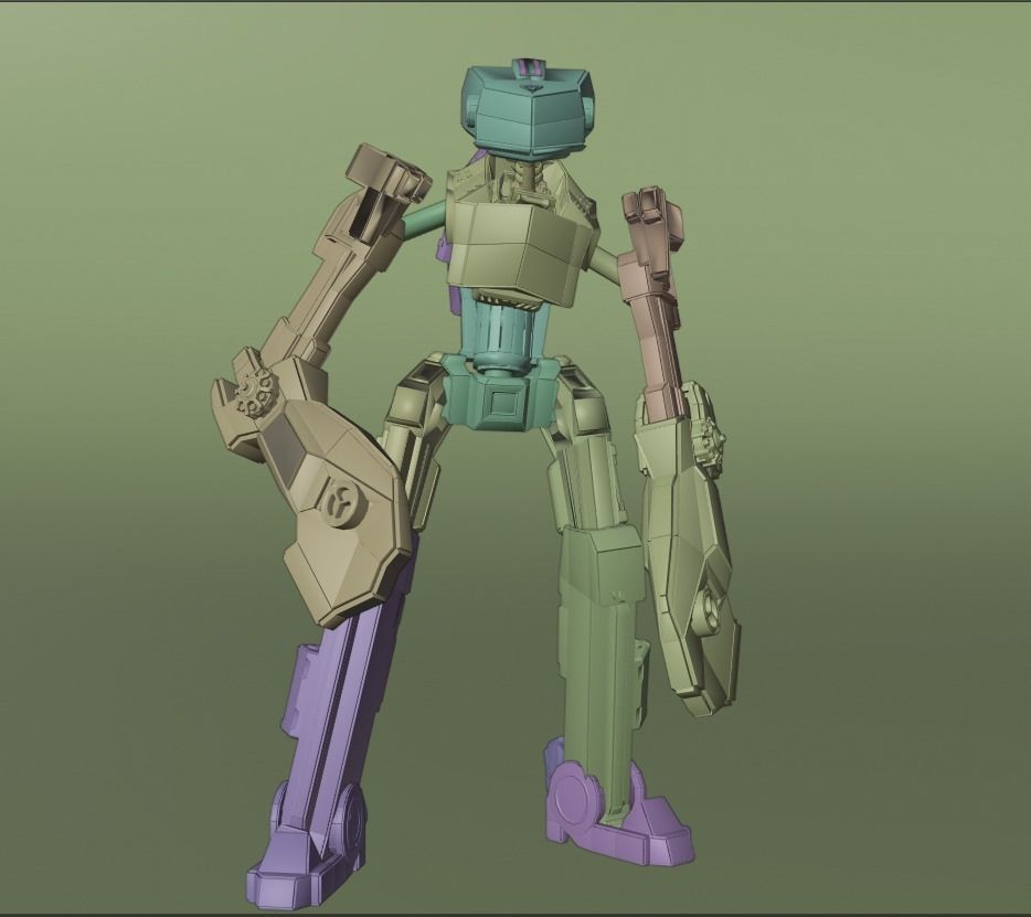 Rigged worker droid robot 3D model_3