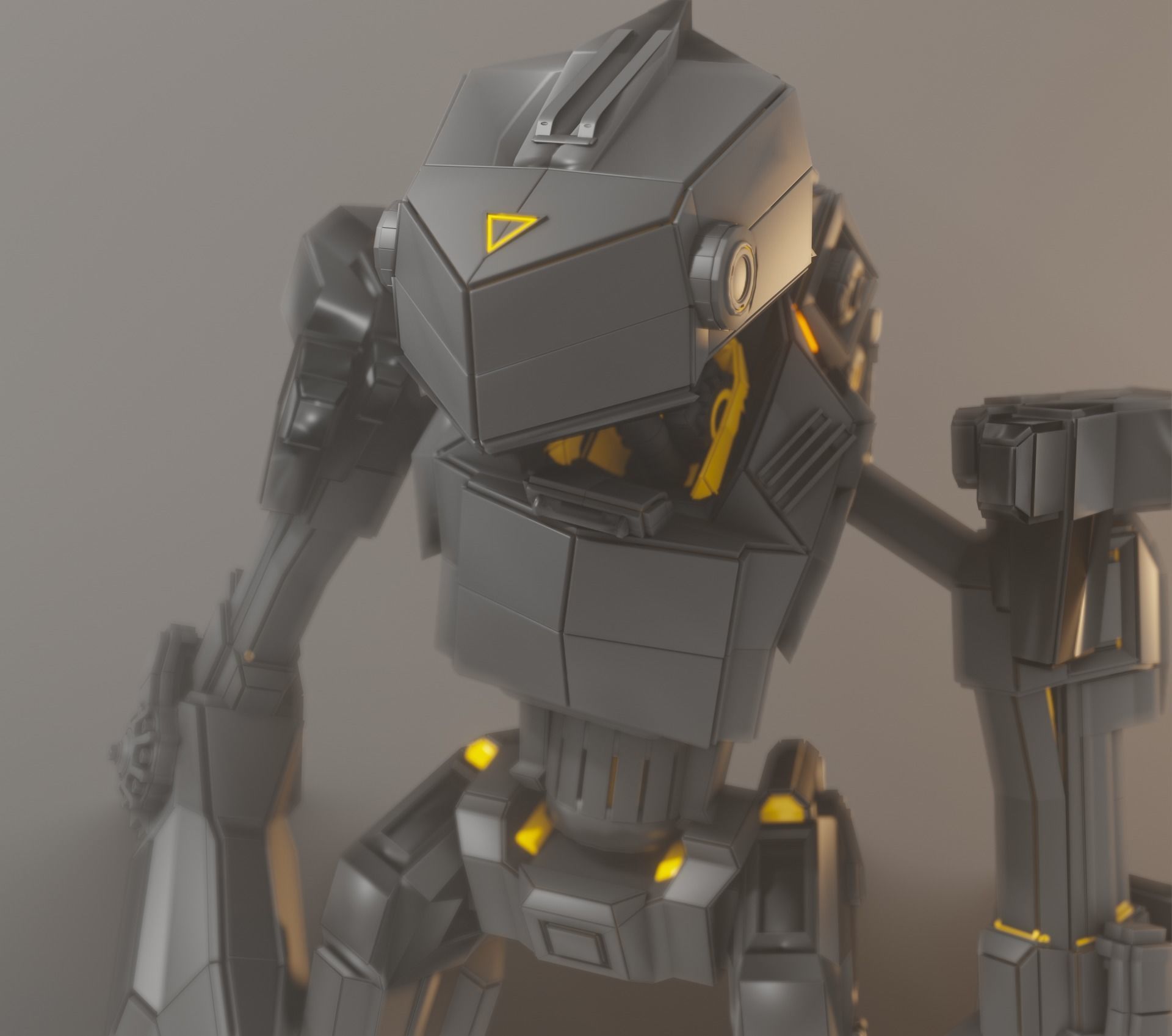 Rigged worker droid robot 3D model_2