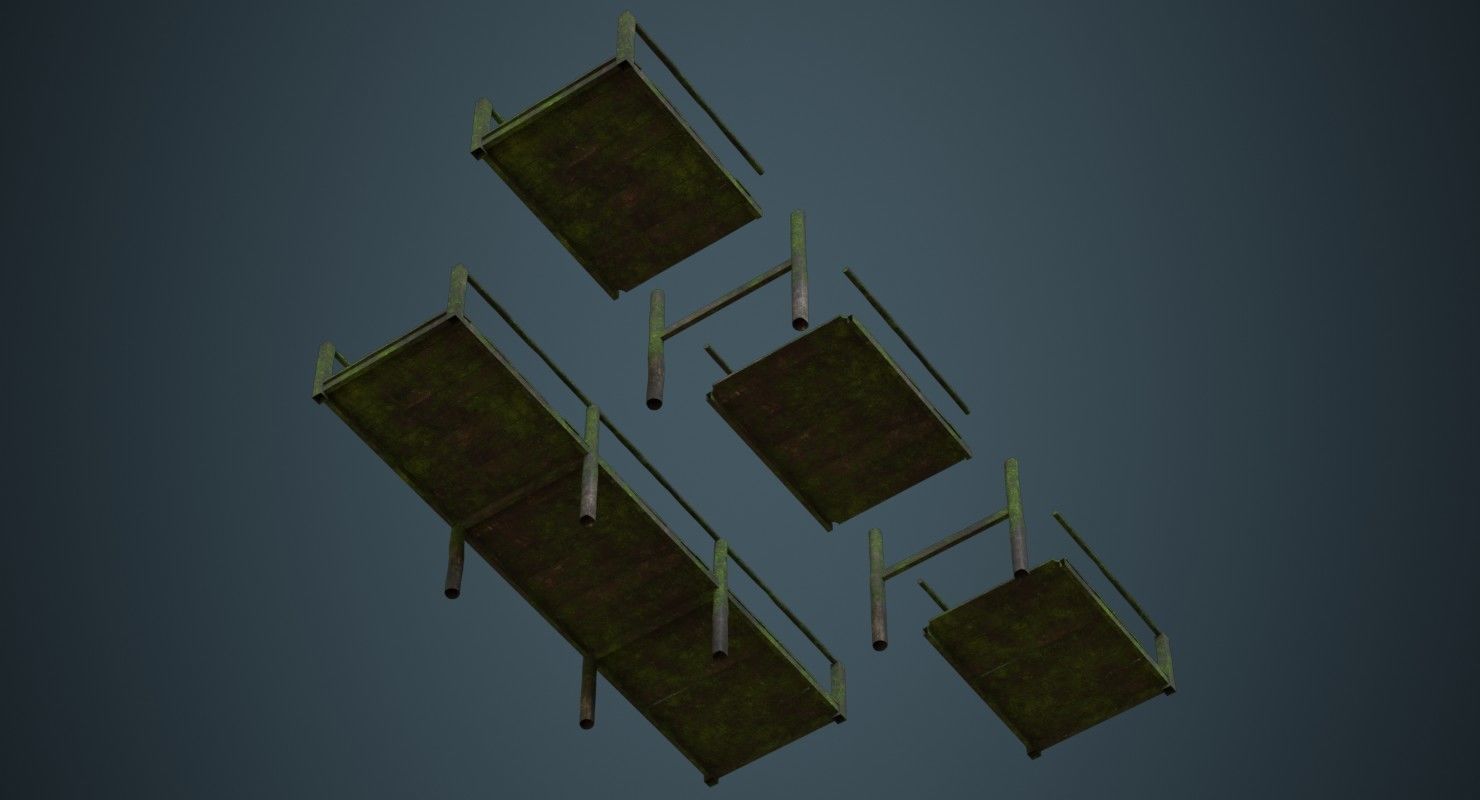 Plank Bridge 2C Low-poly 3D model_2