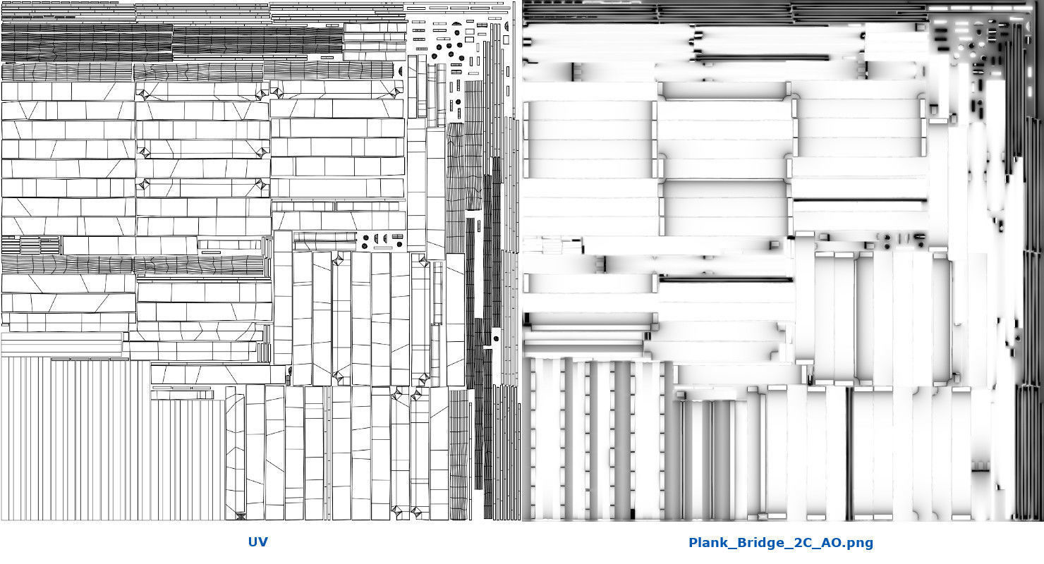 Plank Bridge 2C Low-poly 3D model_11