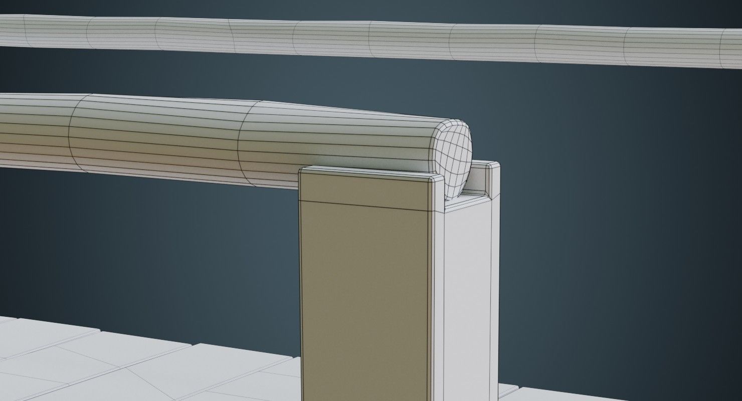 Plank Bridge 2C Low-poly 3D model_10