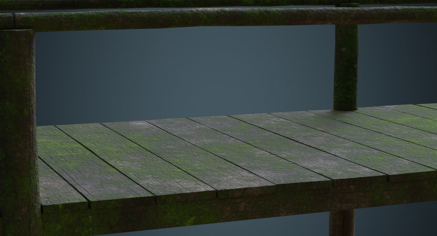 Plank Bridge 2C Low-poly 3D model_8