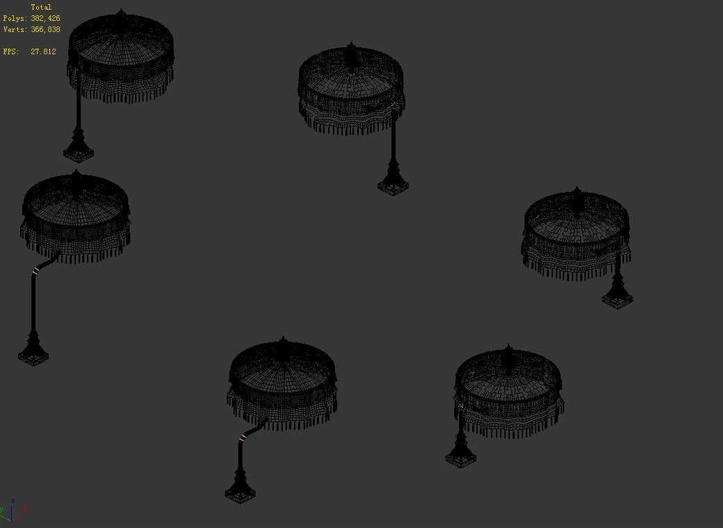 Winery umbrellas 11 3D model_3