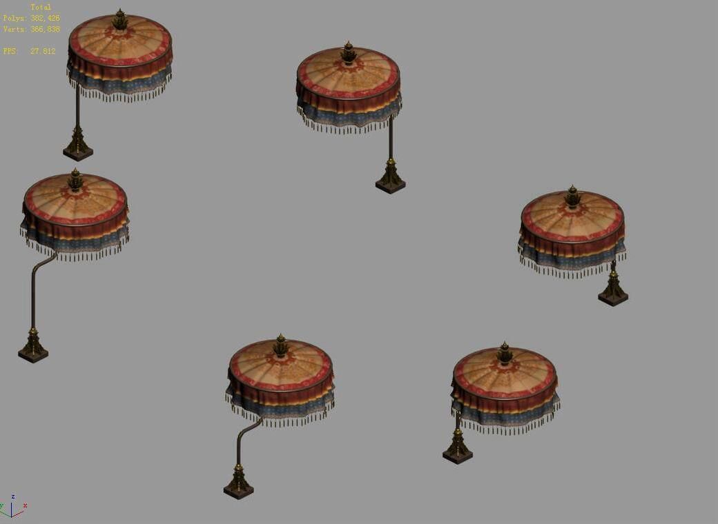 Winery umbrellas 11 3D model_2
